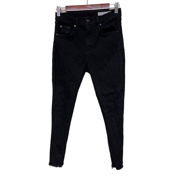 Rag & Bone 10" Capri Black Hampton Raw Hem Jean  Capris Pants Women's Size 27 - Picture 1 of 12